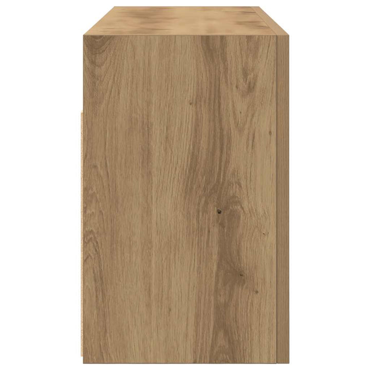 væghængt badeværelsesskab 80x25x40 cm konstrueret træ kunsteg