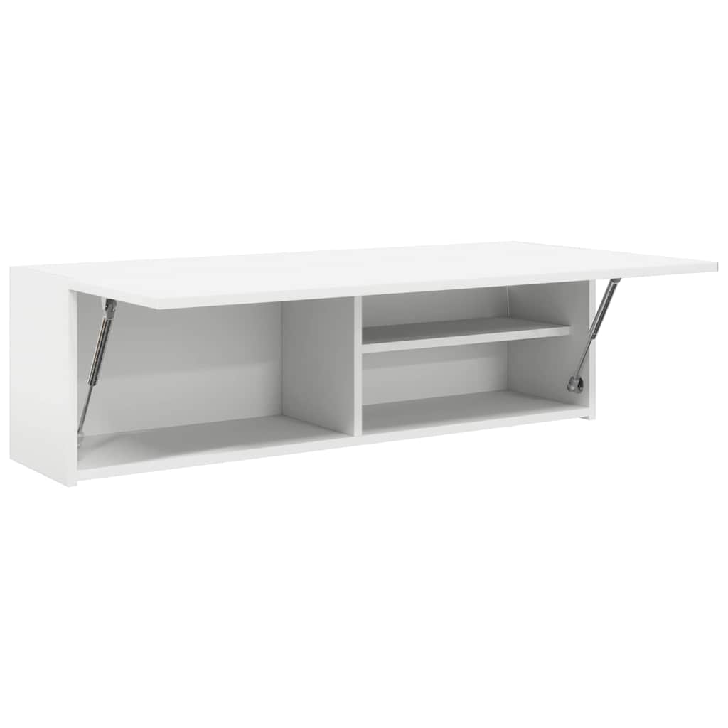 væghængt badeværelsesskab 100x25x30 cm konstrueret træ hvid