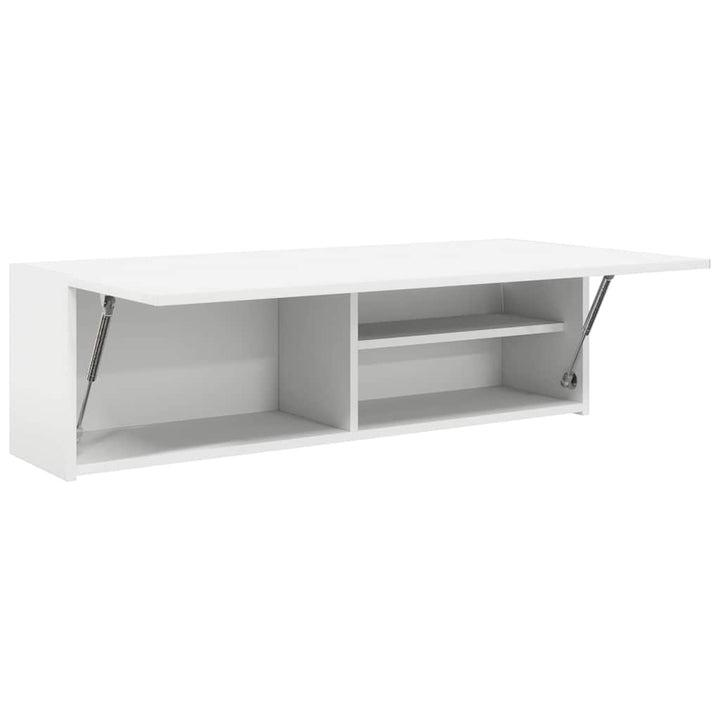 væghængt badeværelsesskab 100x25x30 cm konstrueret træ hvid