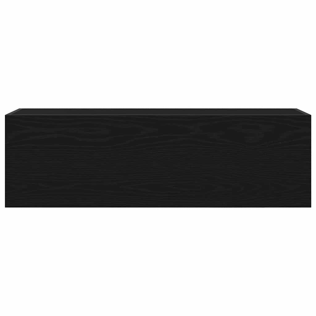væghængt badeværelsesskab 100x25x30 cm konstrueret træ sort
