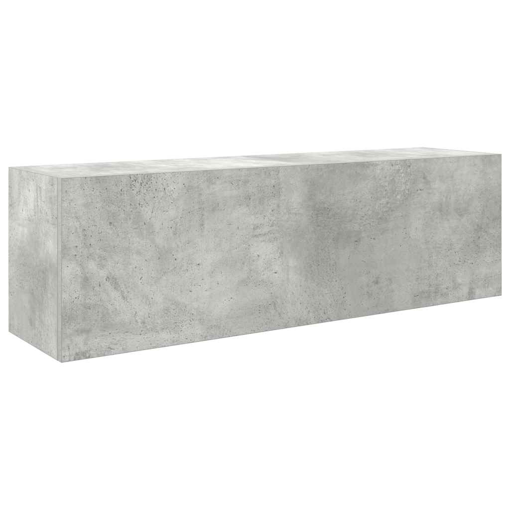 væghængt badeværelsesskab 100x25x30 cm konstrueret træ betongrå
