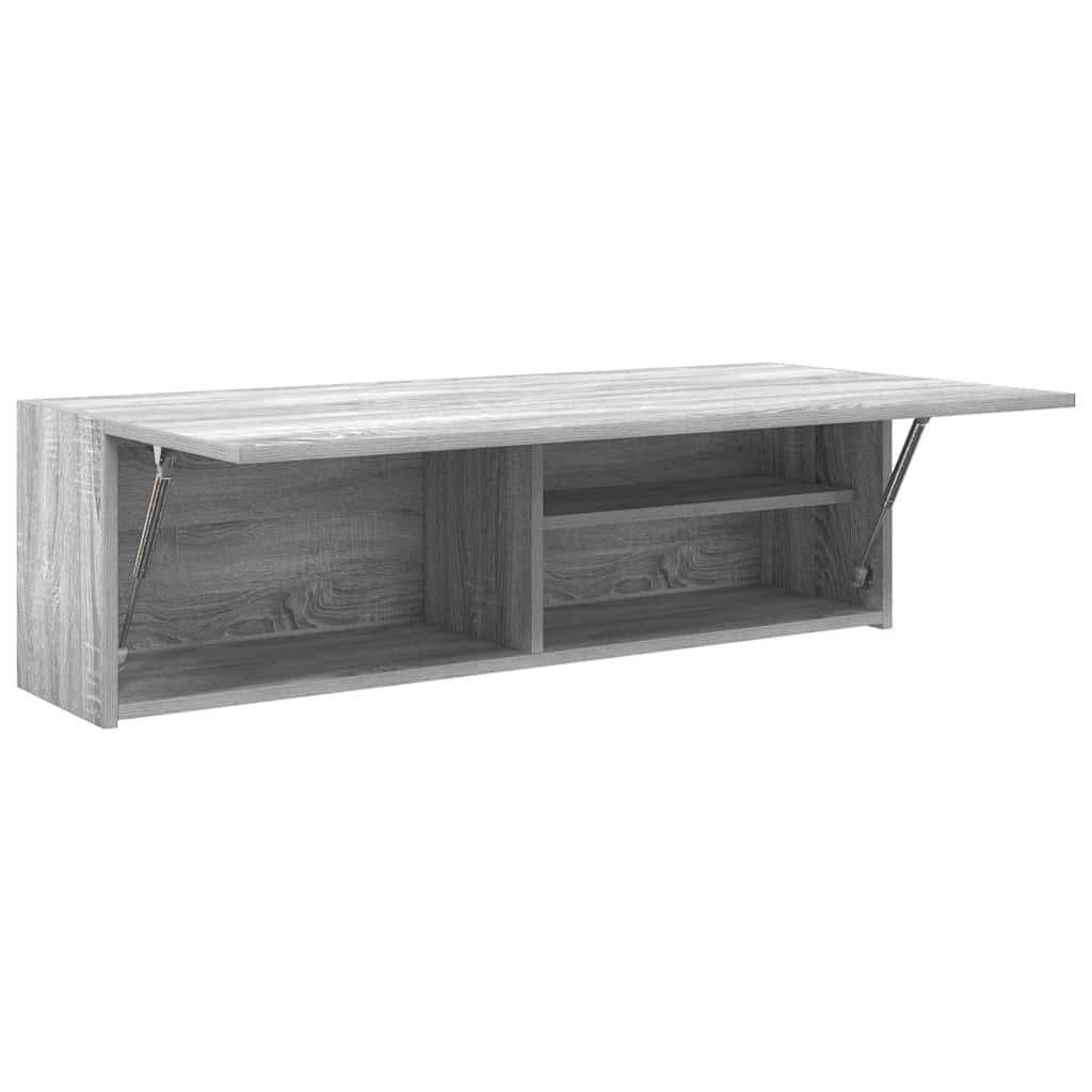 væghængt badeværelsesskab 100x25x30 cm konstrueret træ