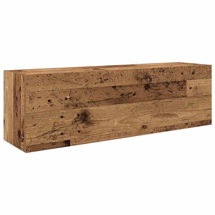 væghængt badeværelsesskab 100x25x30 cm konstrueret træ