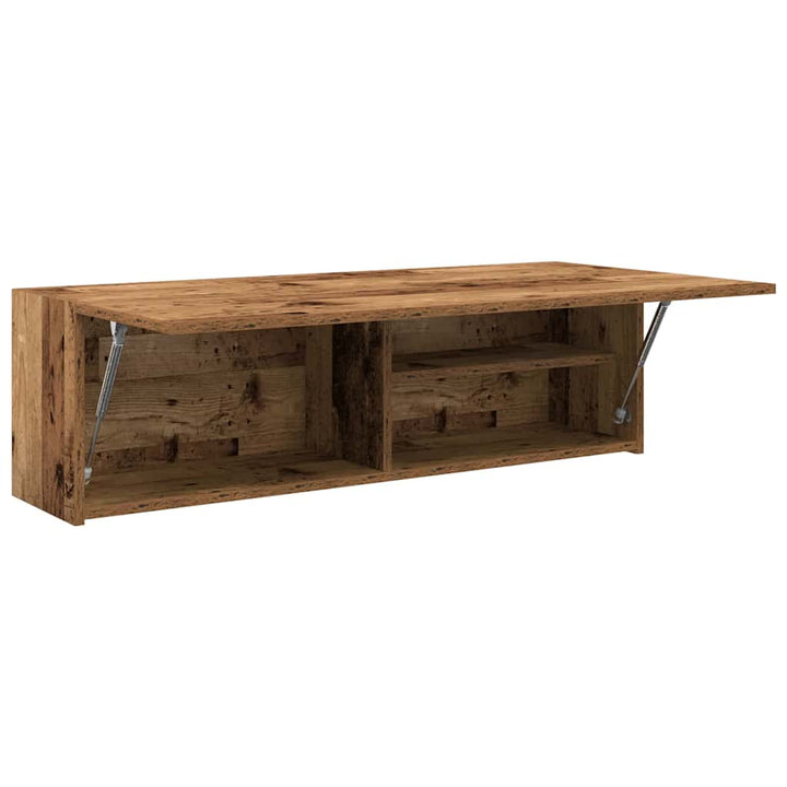 væghængt badeværelsesskab 100x25x30 cm konstrueret træ