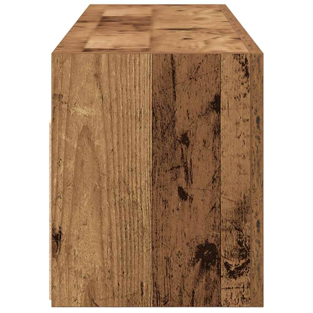 væghængt badeværelsesskab 100x25x30 cm konstrueret træ