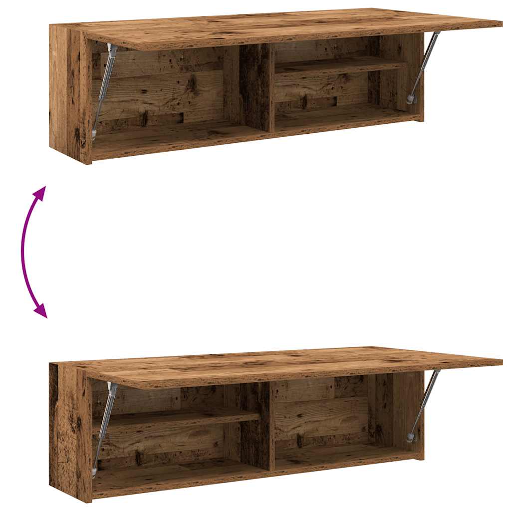 væghængt badeværelsesskab 100x25x30 cm konstrueret træ