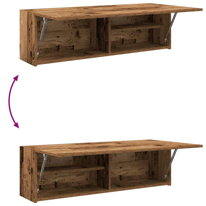væghængt badeværelsesskab 100x25x30 cm konstrueret træ