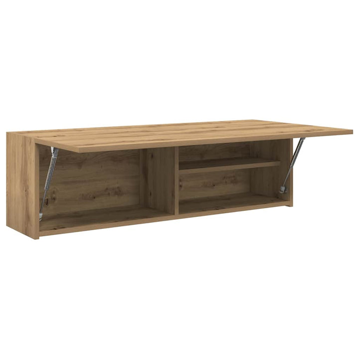 væghængt badeværelsesskab 100x25x30 cm konstrueret træ kunsteg