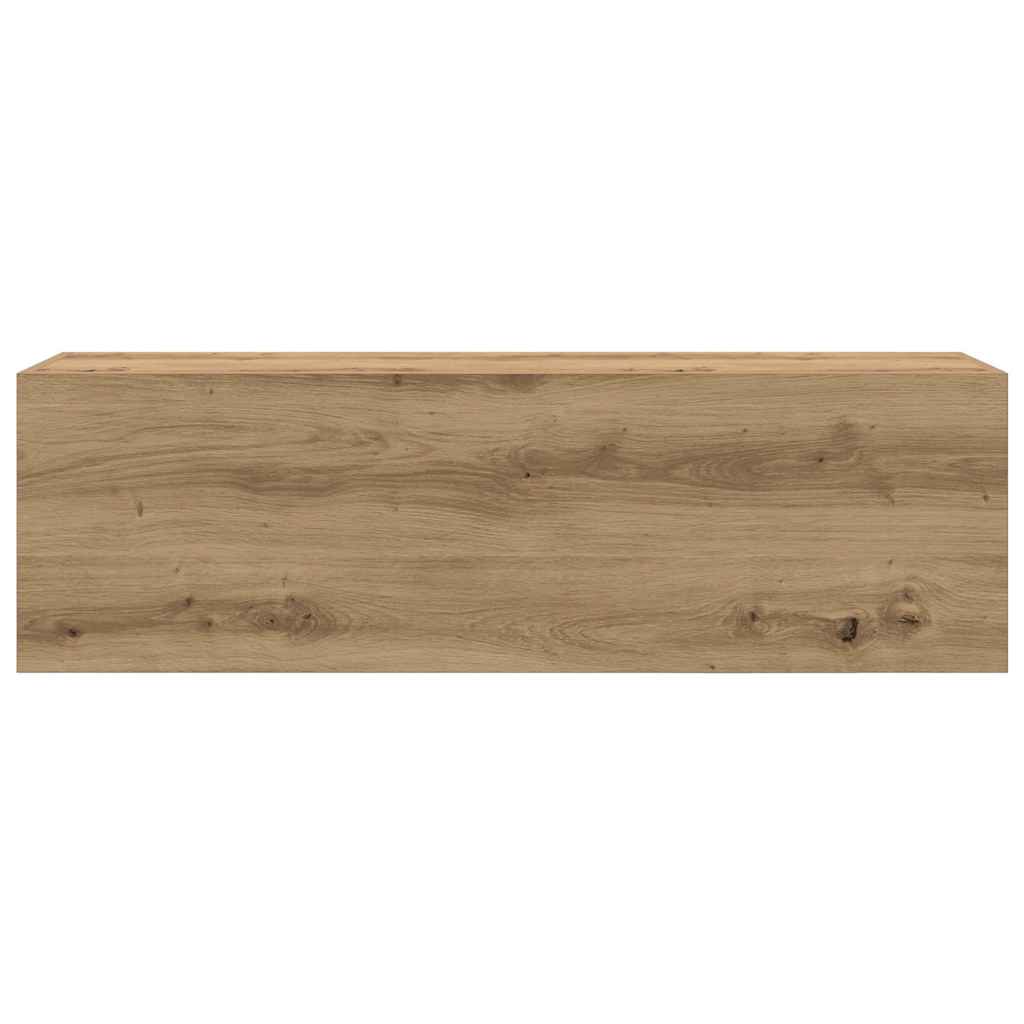 væghængt badeværelsesskab 100x25x30 cm konstrueret træ kunsteg
