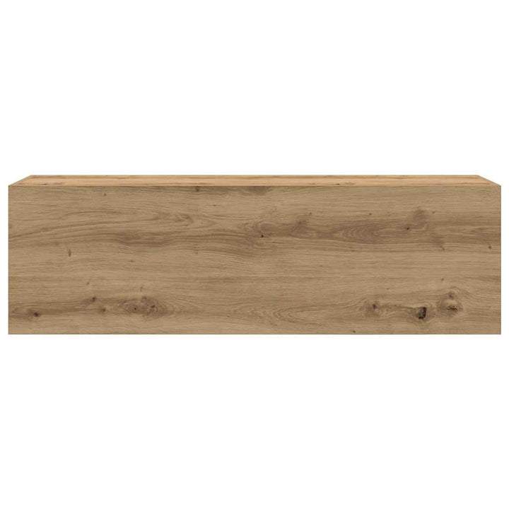 væghængt badeværelsesskab 100x25x30 cm konstrueret træ kunsteg