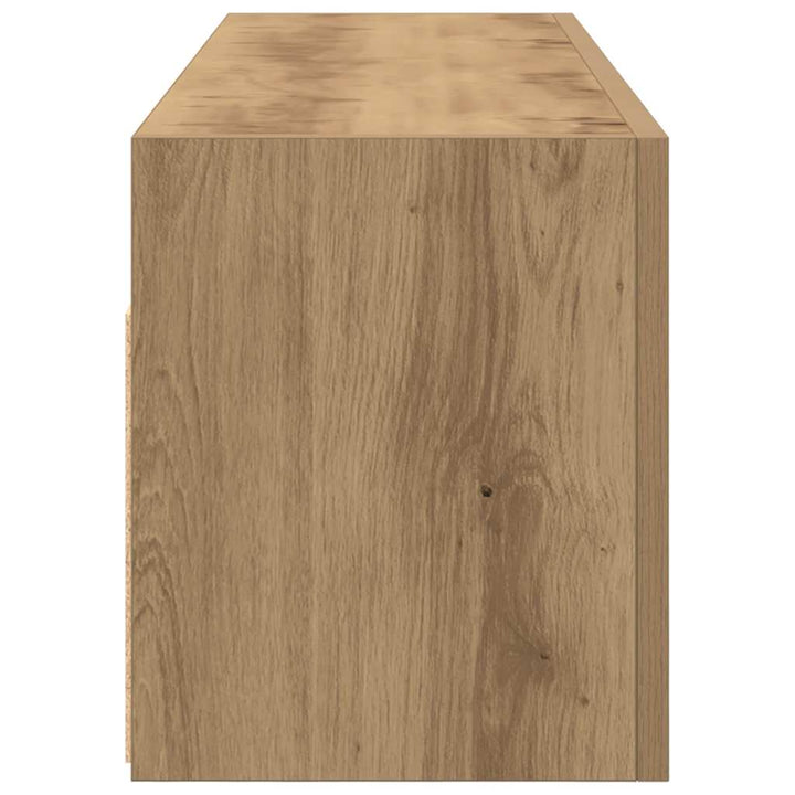 væghængt badeværelsesskab 100x25x30 cm konstrueret træ kunsteg