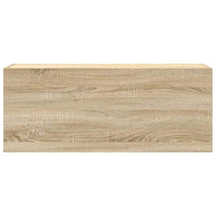 væghængt badeværelsesskab 100x25x40cm konstrueret træ sonoma-eg