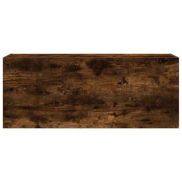 væghængt badeværelsesskab 100x25x40 cm konstrueret træ røget eg