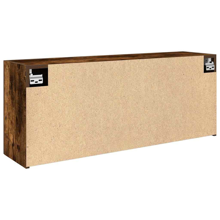 væghængt badeværelsesskab 100x25x40 cm konstrueret træ røget eg