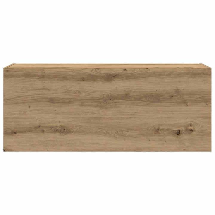 væghængt badeværelsesskab 100x25x40 cm konstrueret træ kunsteg