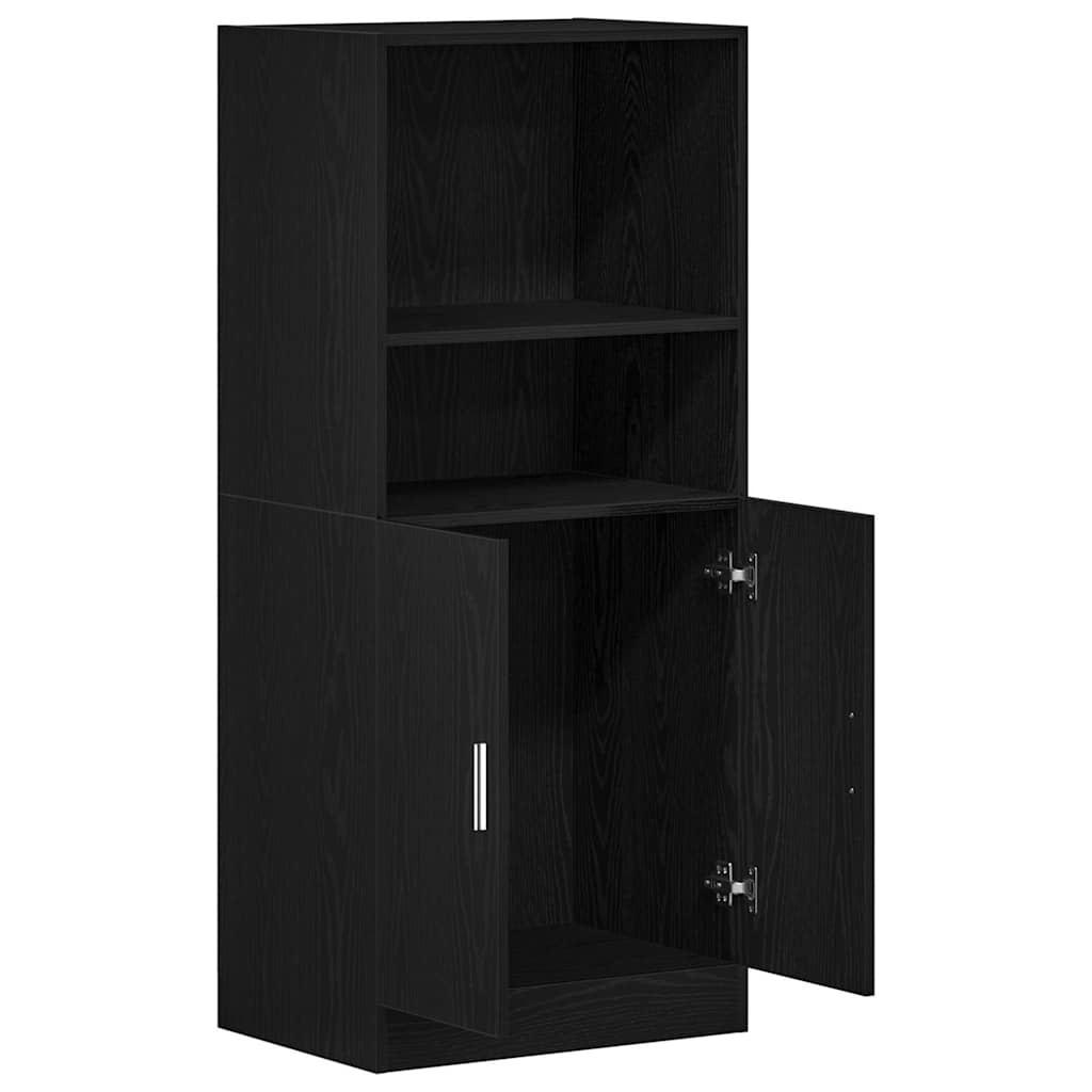 køkkenskab 57x41,5x131,5 cm konstrueret træ sort