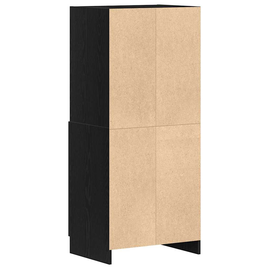 køkkenskab 57x41,5x131,5 cm konstrueret træ sort