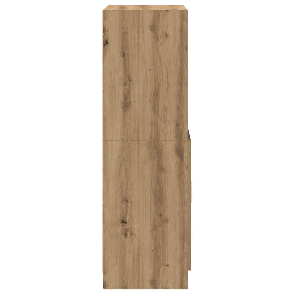 køkkenskab 57x41,5x131,5 cm konstrueret træ egetræsfarve
