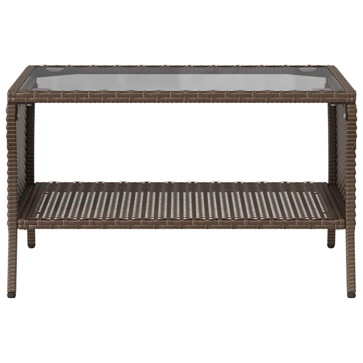 2-personers sofa med hynder og bord polyrattan brun