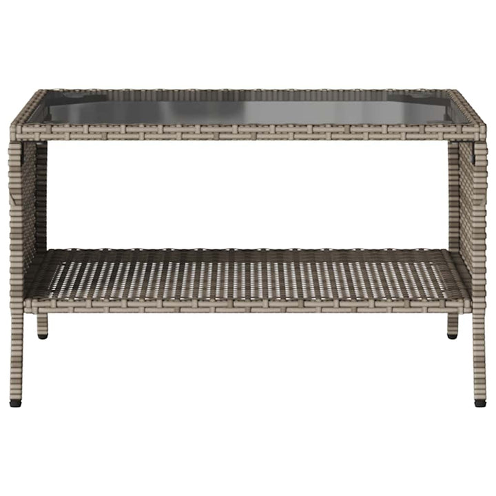 2-personers sofa med hynder og bord polyrattan grå