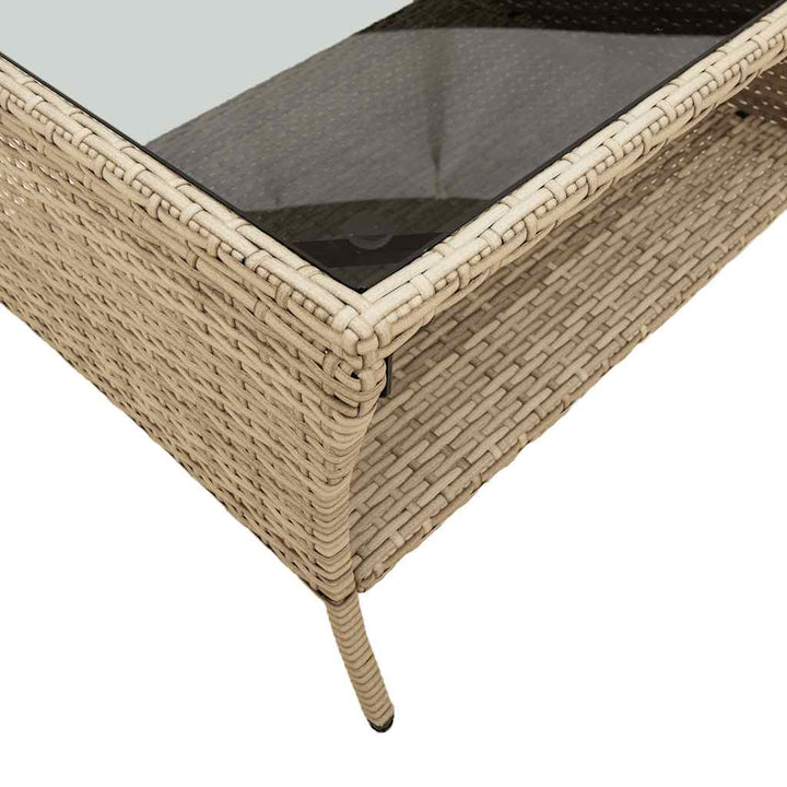 2-personers sofa med hynder og bord polyrattan beige