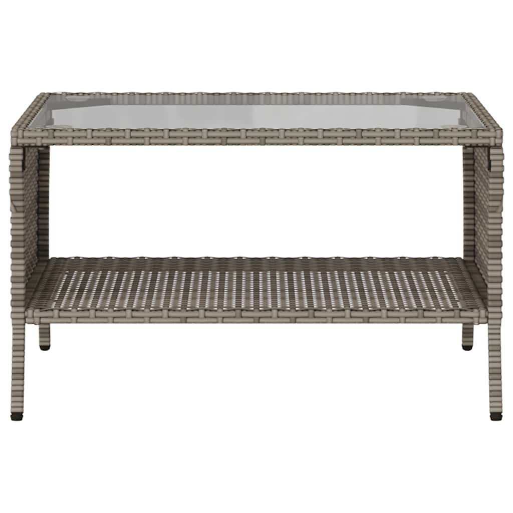 2-personers sofa med hynder og bord polyrattan grå