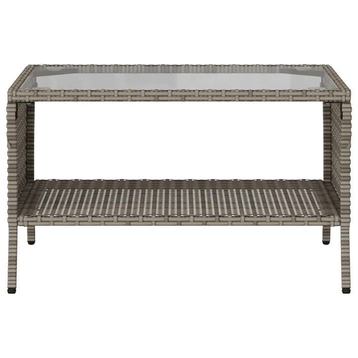 2-personers sofa med hynder og bord polyrattan grå