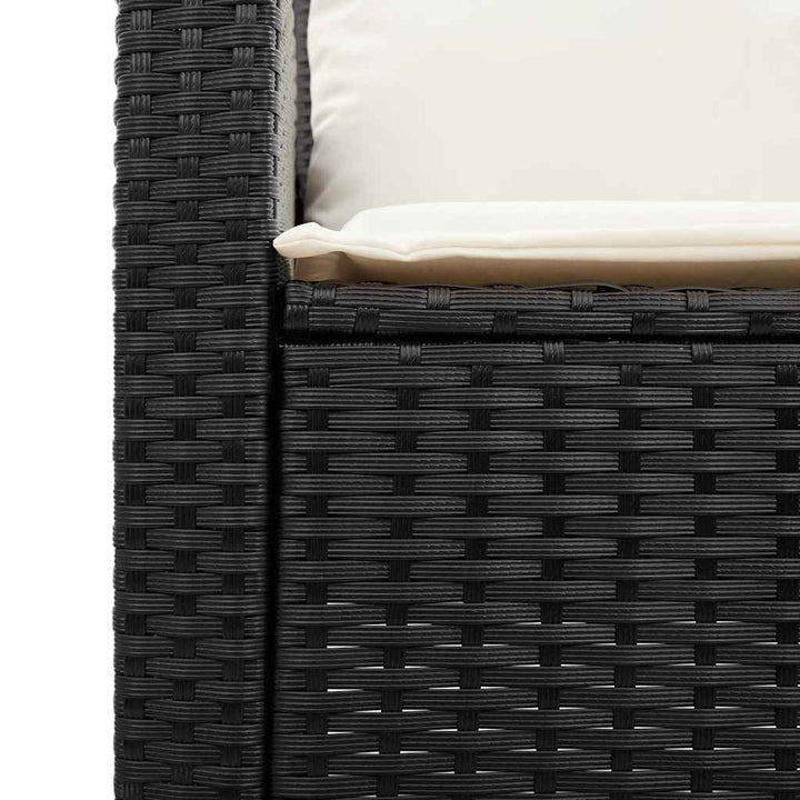 3-personers sofa med hynder og bord polyrattan sort
