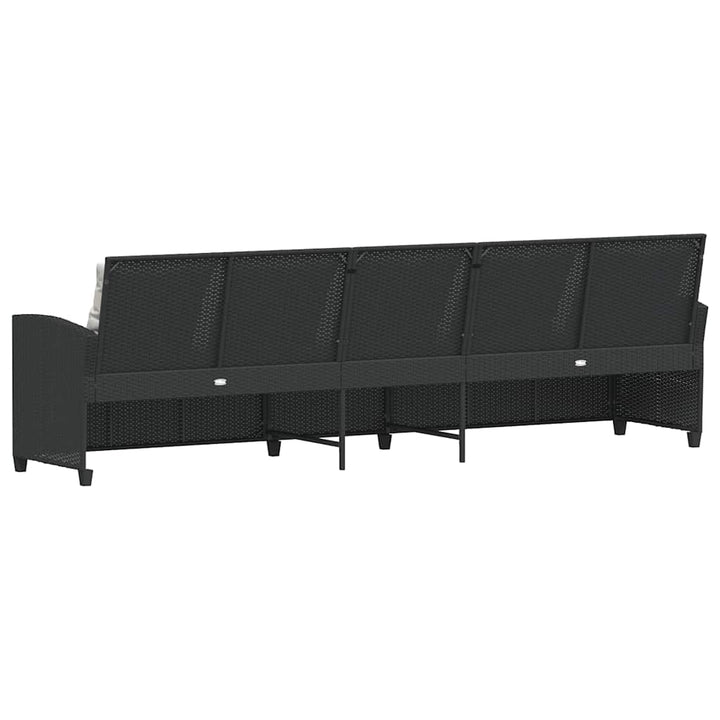 5-personers havesofa med hynder polyrattan sort