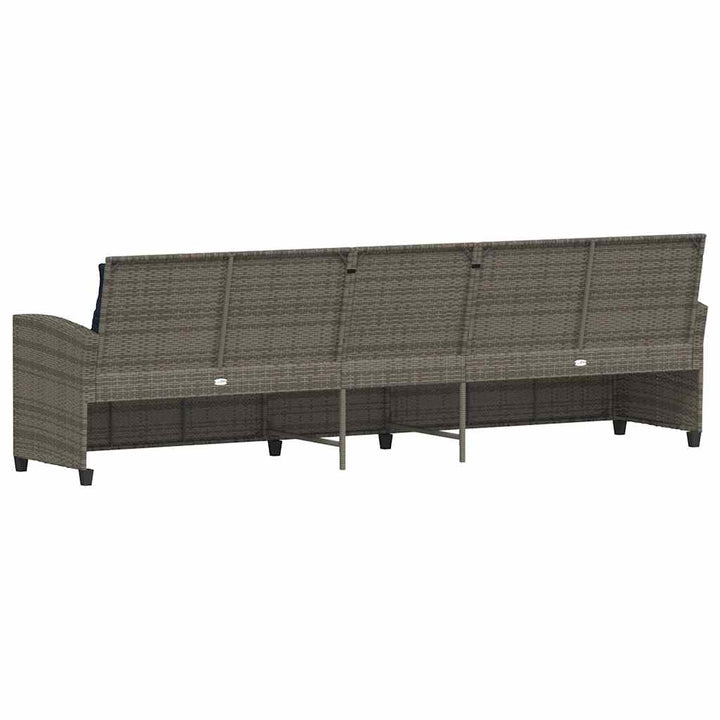 5-personers havesofa med hynder polyrattan grå
