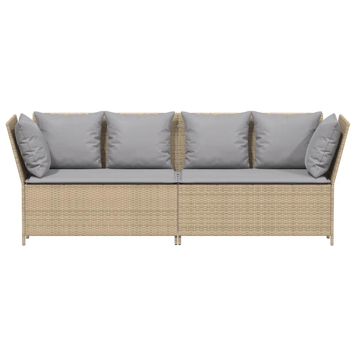 havesofa med hynder polyrattan beige