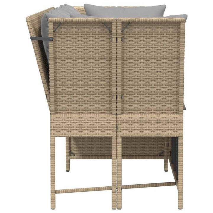 havesofa med hynder polyrattan beige
