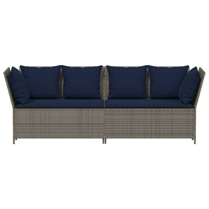 havesofa med hynder polyrattan grå