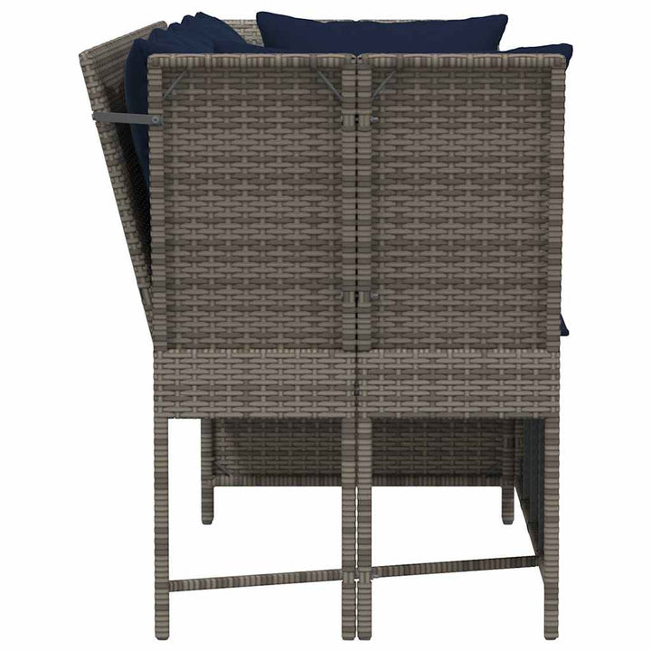 havesofa med hynder polyrattan grå