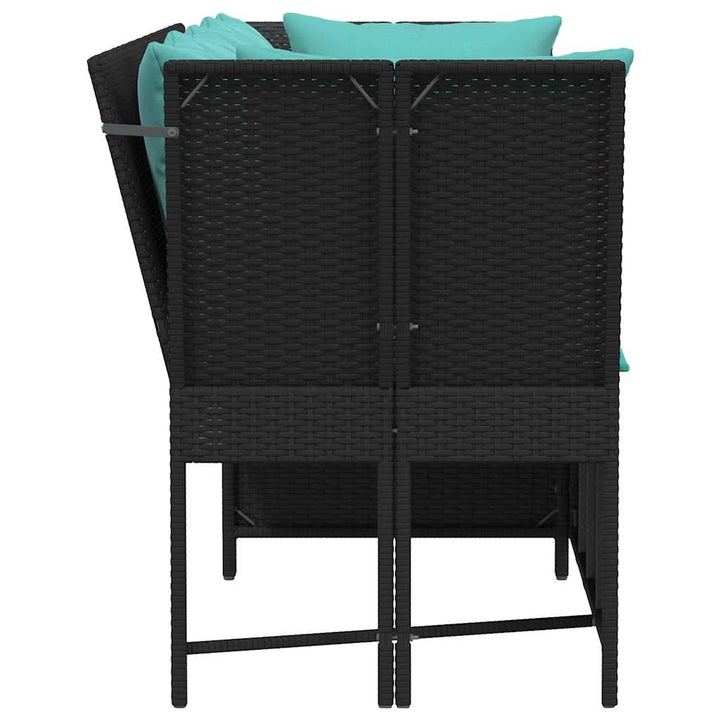 havesofa med hynder polyrattan sort