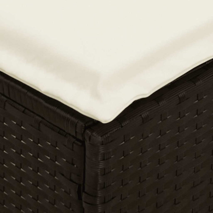 spisebordssæt til haven 4 dele med hynder polyrattan sort