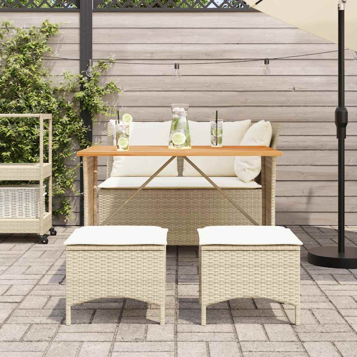 spisebordssæt til haven 4 dele med hynder polyrattan beige