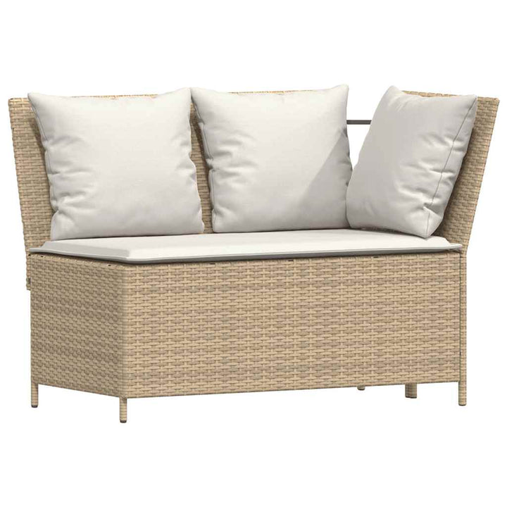 spisebordssæt til haven 4 dele med hynder polyrattan beige