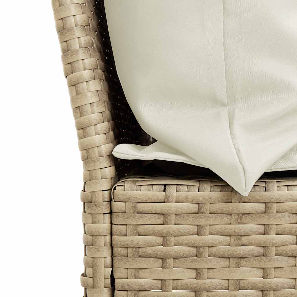 spisebordssæt til haven 4 dele med hynder polyrattan beige