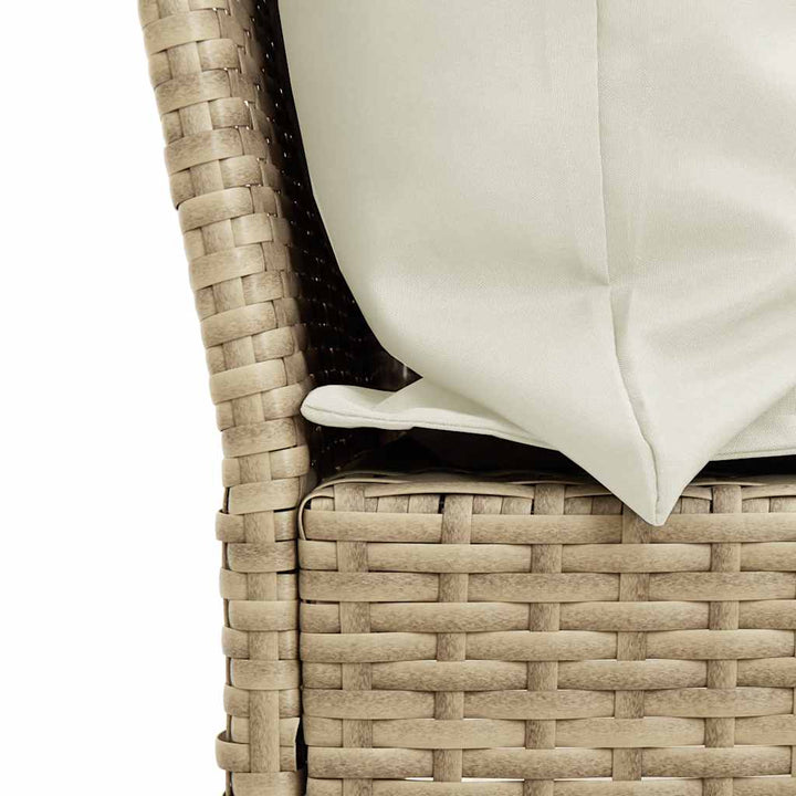 spisebordssæt til haven 4 dele med hynder polyrattan beige