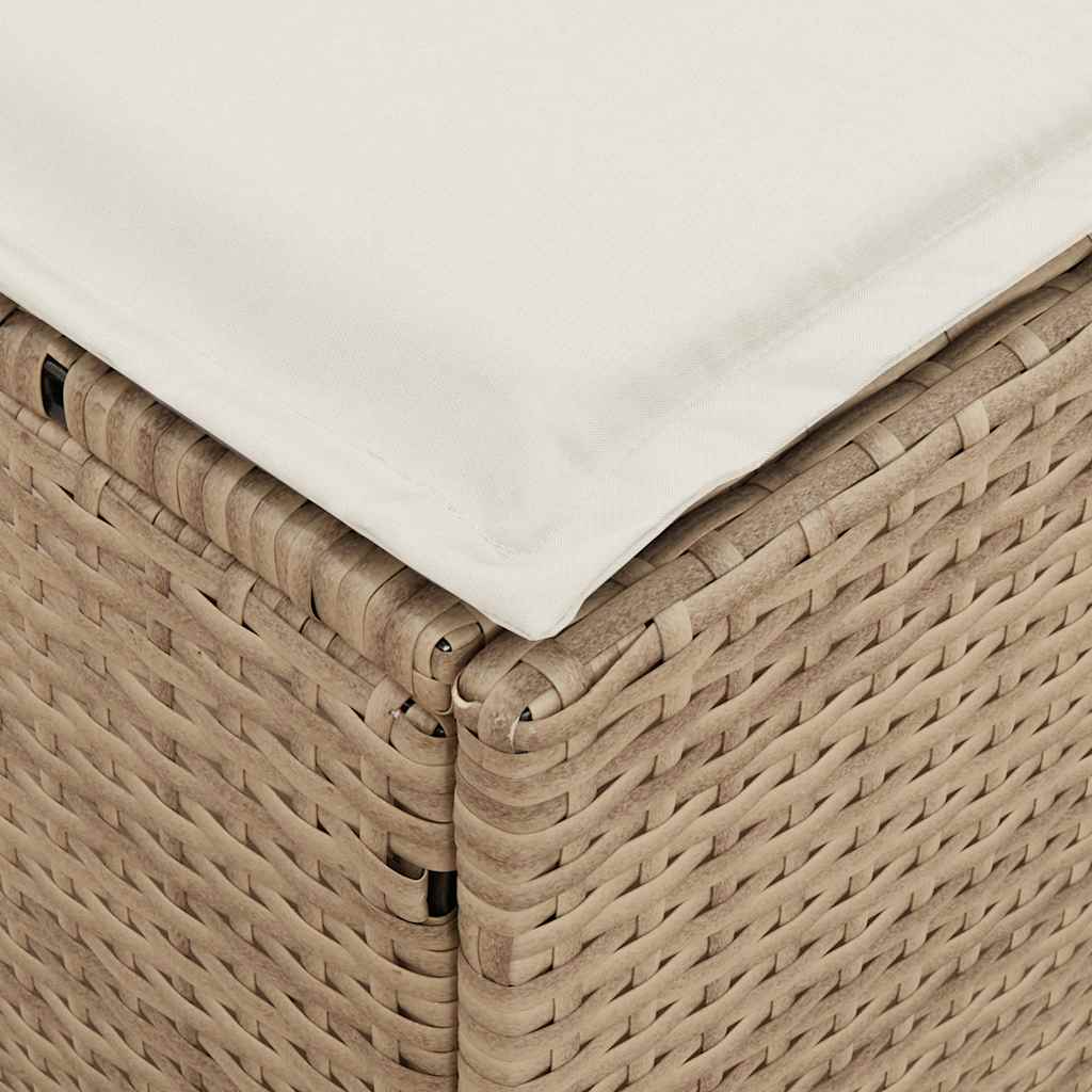 spisebordssæt til haven 4 dele med hynder polyrattan beige
