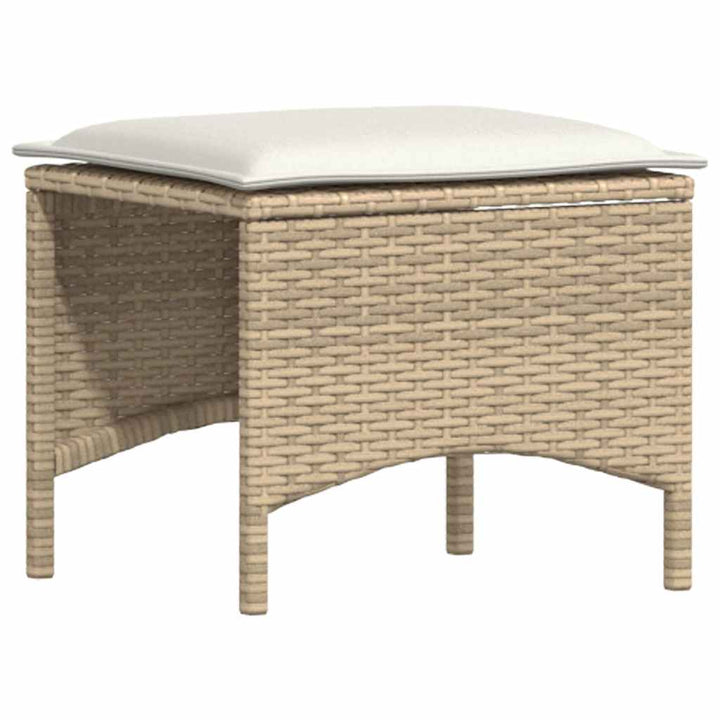 spisebordssæt til haven 3 dele med hynder polyrattan beige