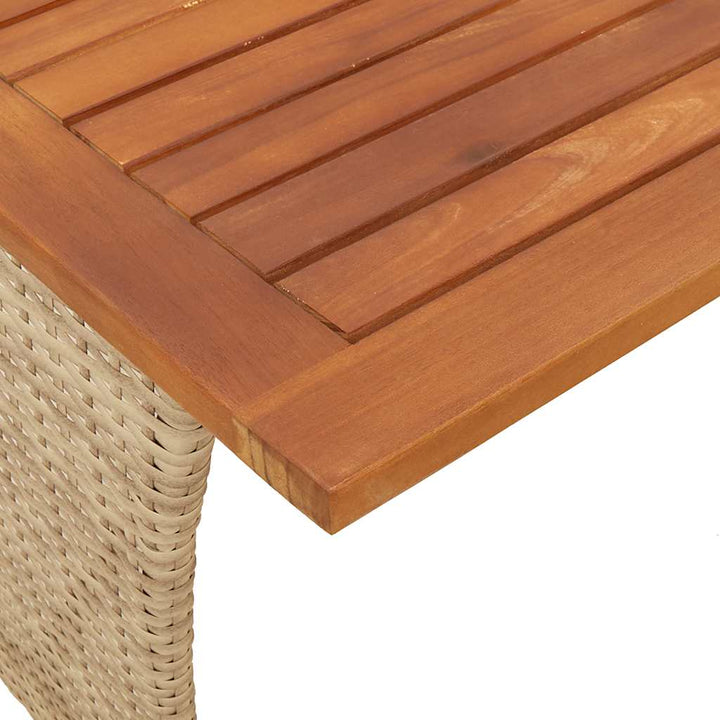 spisebordssæt til haven 3 dele med hynder polyrattan beige