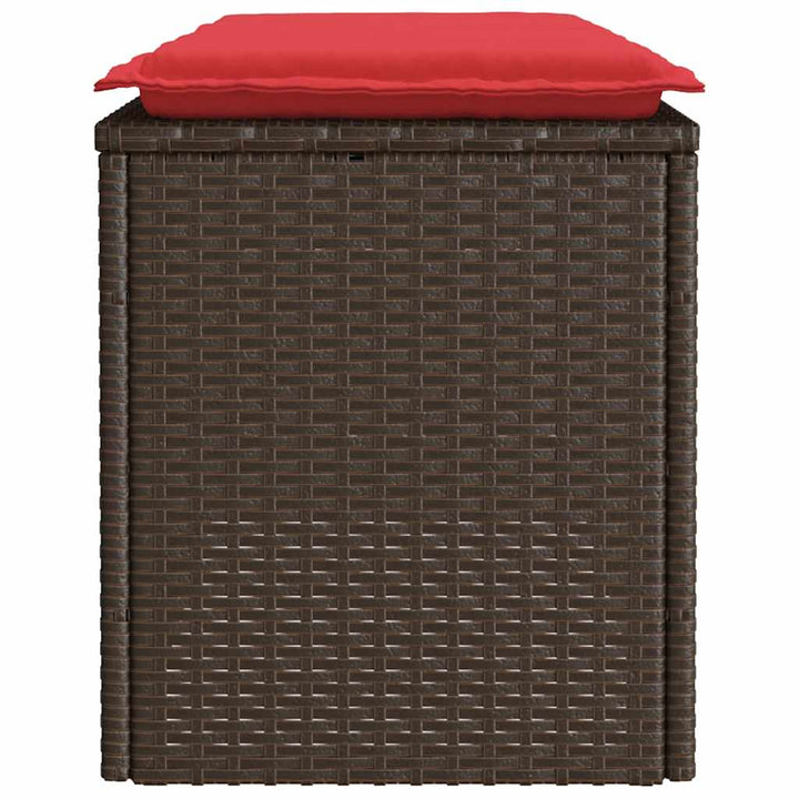 havebænk med hynde 110x40x44 cm polyrattan brun