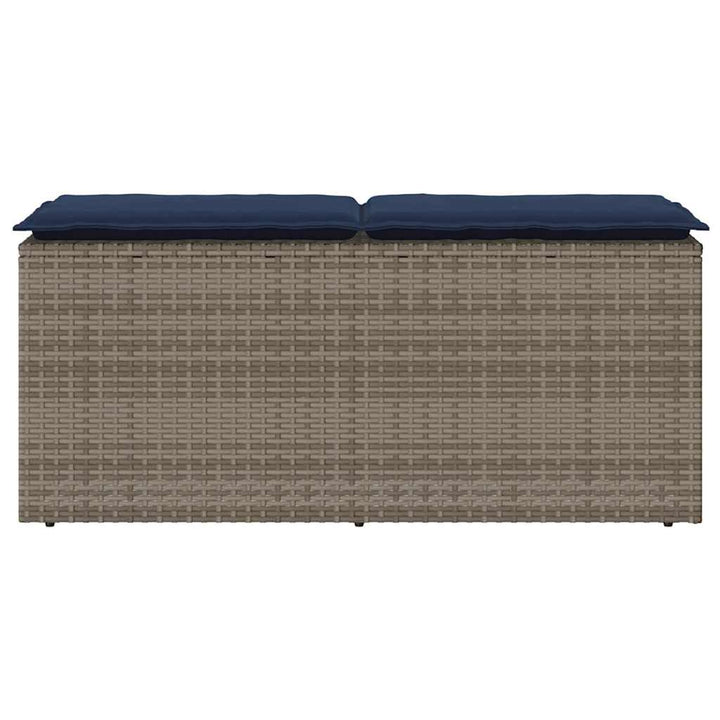 havebænk med hynde 110x40x44 cm polyrattan grå
