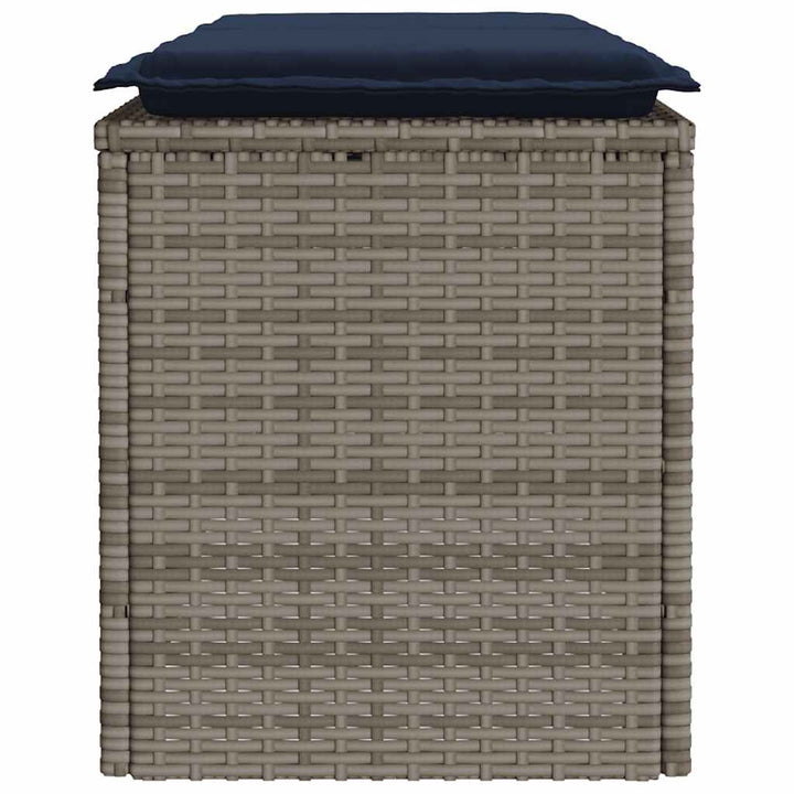 havebænk med hynde 110x40x44 cm polyrattan grå
