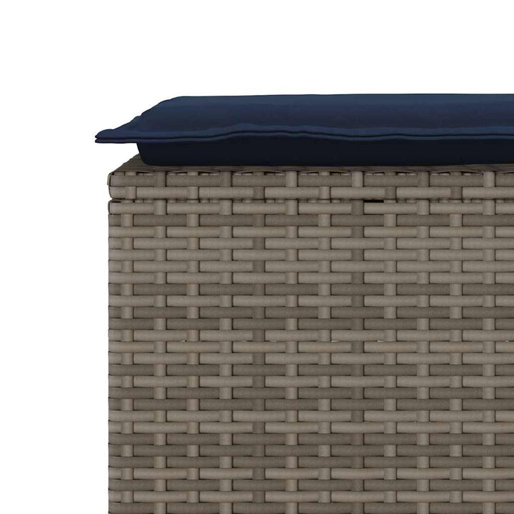havebænk med hynde 110x40x44 cm polyrattan grå