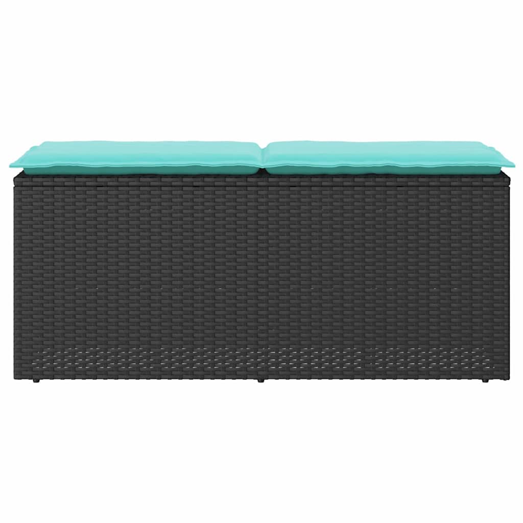 havebænk med hynde 110x40x44 cm polyrattan sort