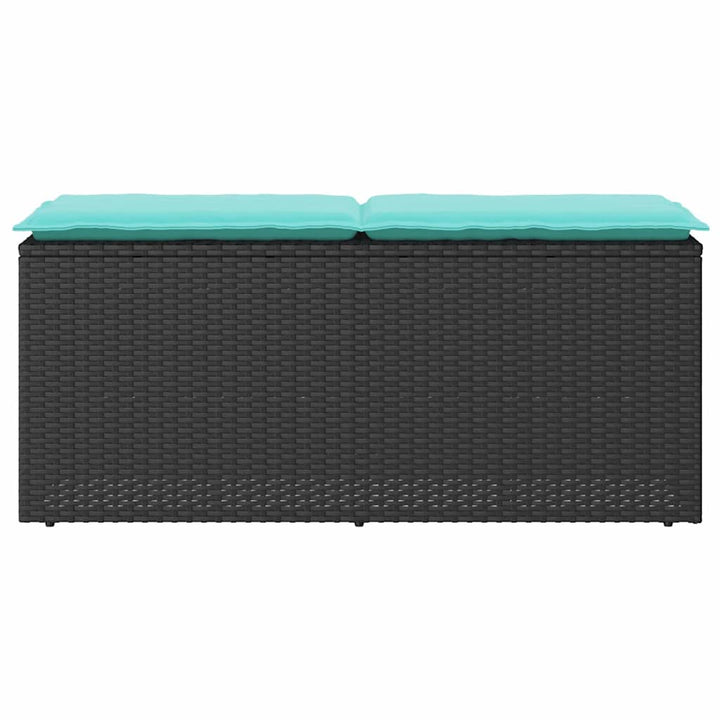 havebænk med hynde 110x40x44 cm polyrattan sort