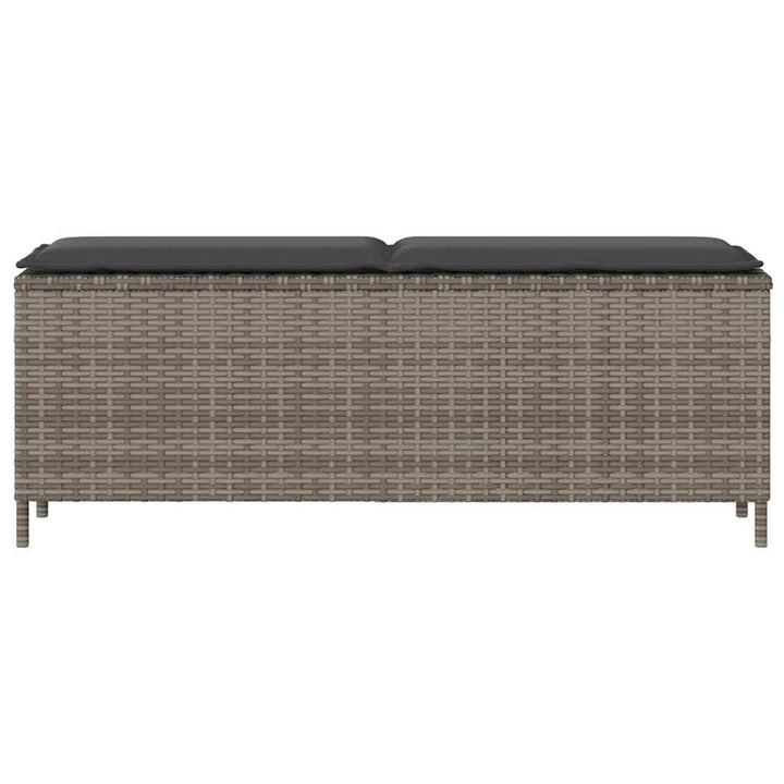 havebænk med hynde 110x30x40,5 cm polyrattan grå